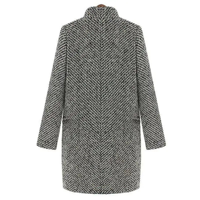 Women’s Chic Double-Breasted Printed Coat