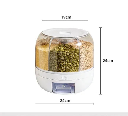 Rotatable Moisture-Resistant Grain Dispenser for Kitchen Storage