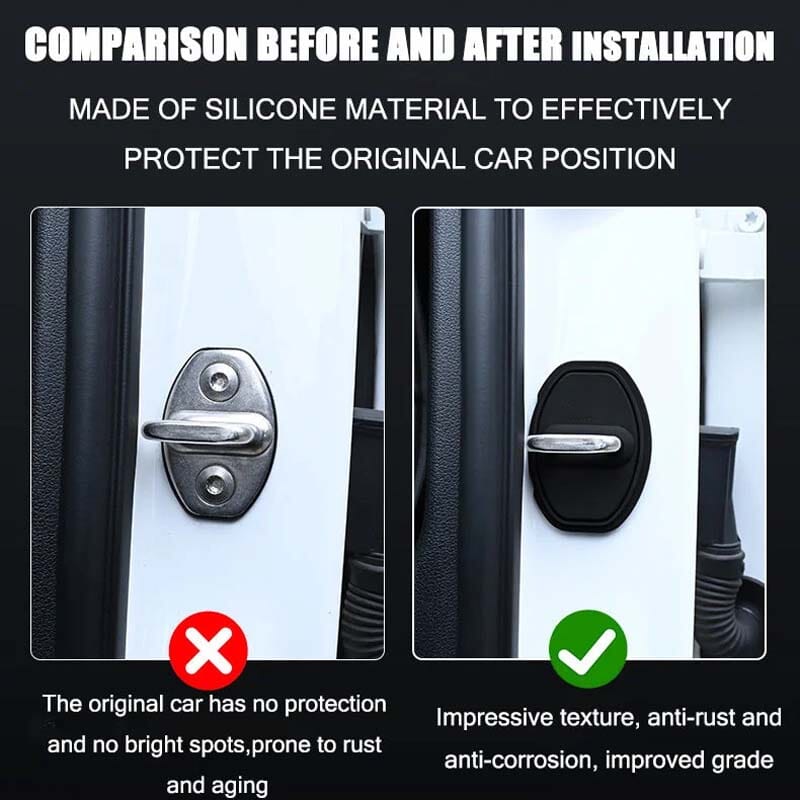 Silicone Car Door Lock Covers - Protective Key Guard Set