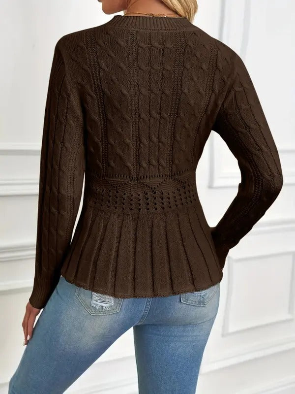 Cozy Chic Chunky Knit Crew Neck Sweater