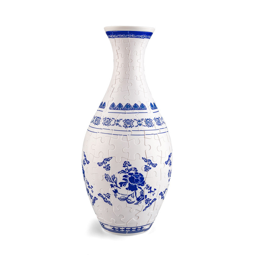3D Floral Jigsaw Puzzle Vase Decor