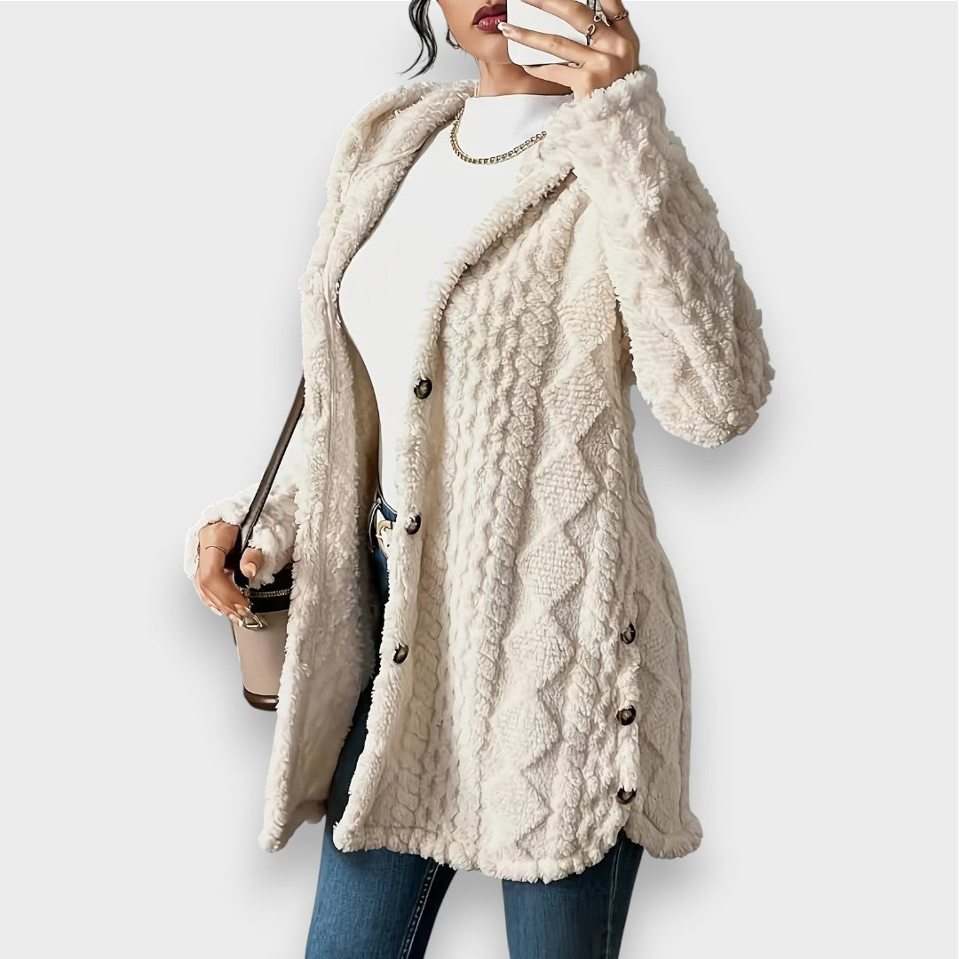 Cozy Plush Hooded Cardigan Sweater