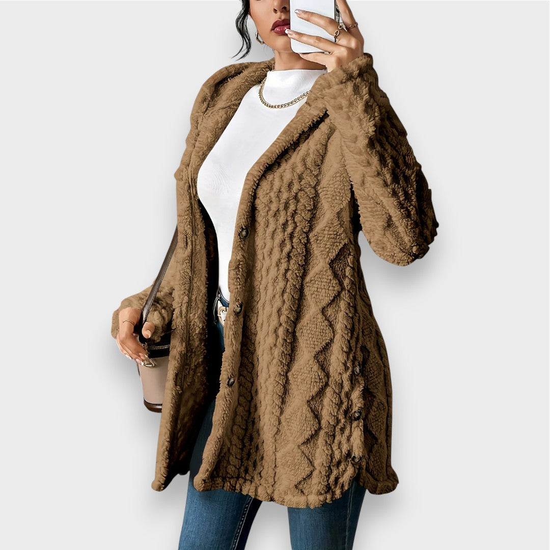 Cozy Plush Hooded Cardigan Sweater