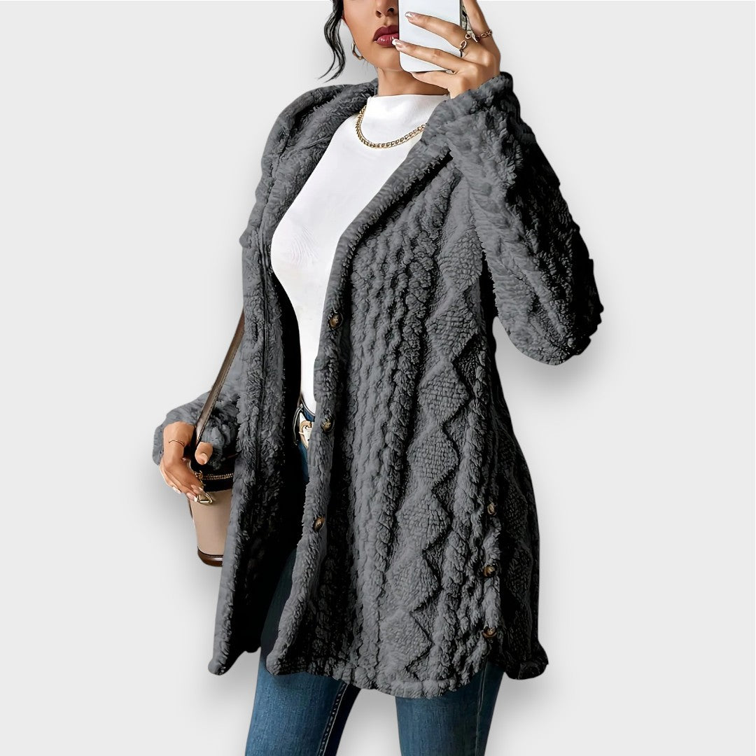Cozy Plush Hooded Cardigan Sweater