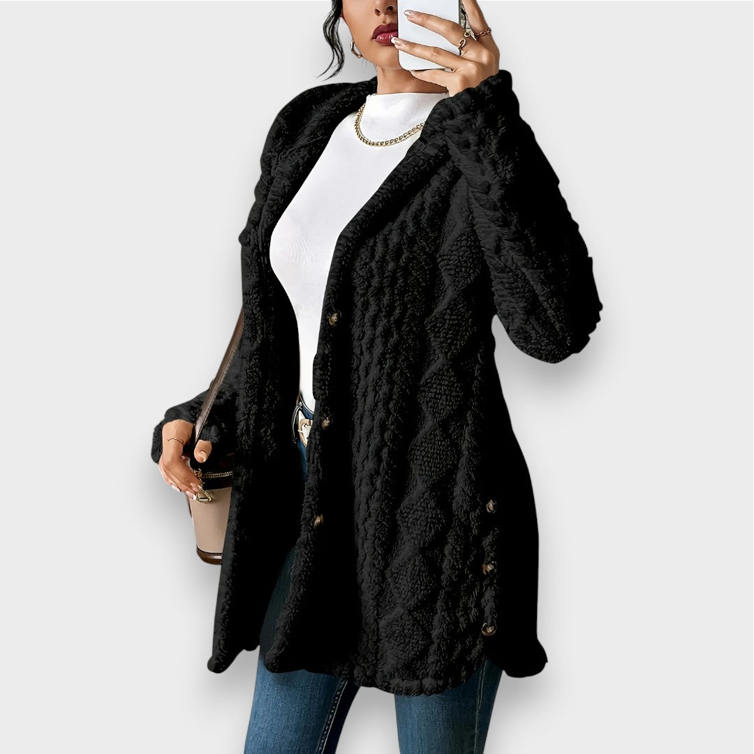 Cozy Plush Hooded Cardigan Sweater