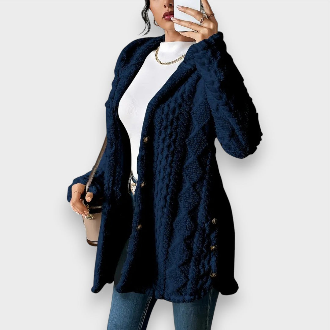 Cozy Plush Hooded Cardigan Sweater