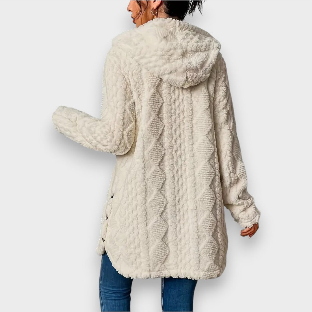 Cozy Plush Hooded Cardigan Sweater