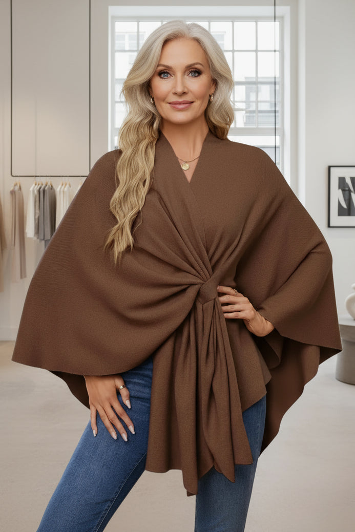 Elegant Knit Poncho Wrap for Cozy Style