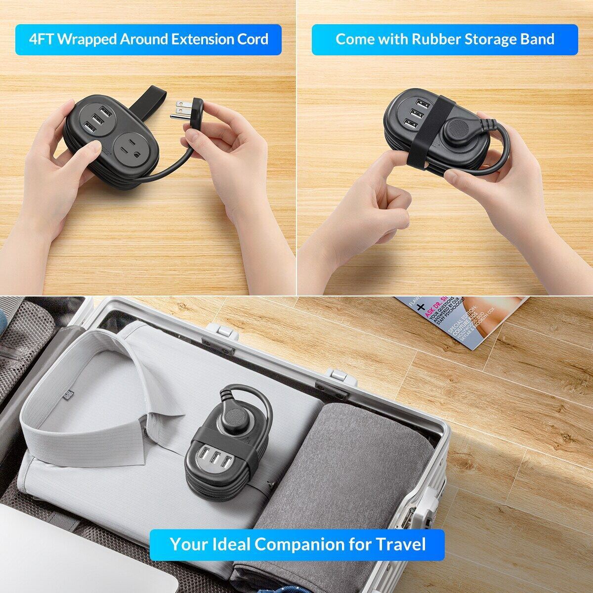 GlobeTrekker™ - Travel Power Strip with USB & Ventilated Design