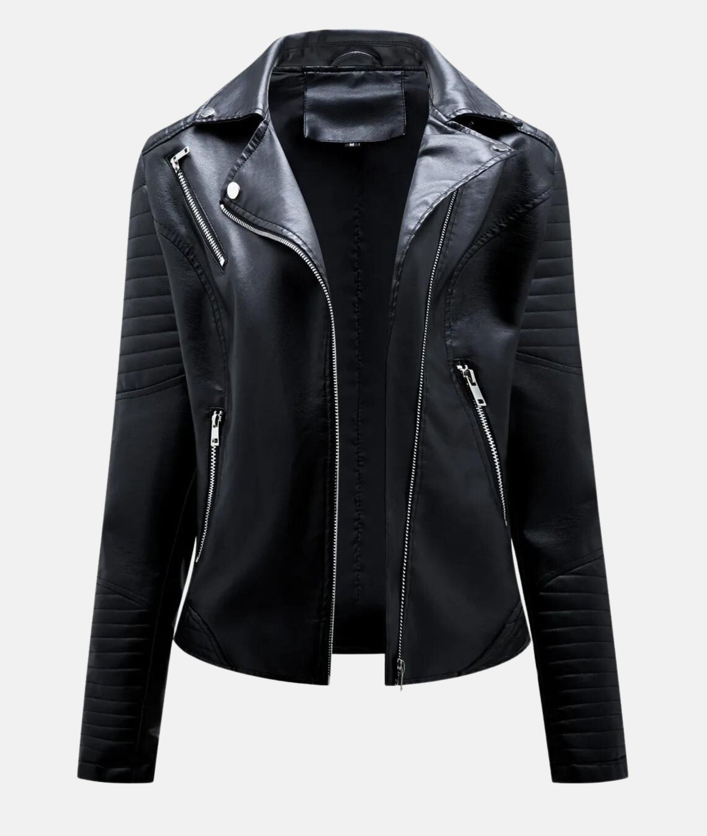 Chic Women's Faux Leather Biker Jacket
