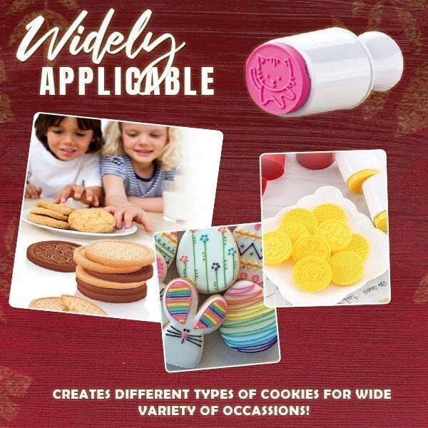CookieArt™ - Non-Stick Cookie Stamp & Cutter Set for Fun Baking