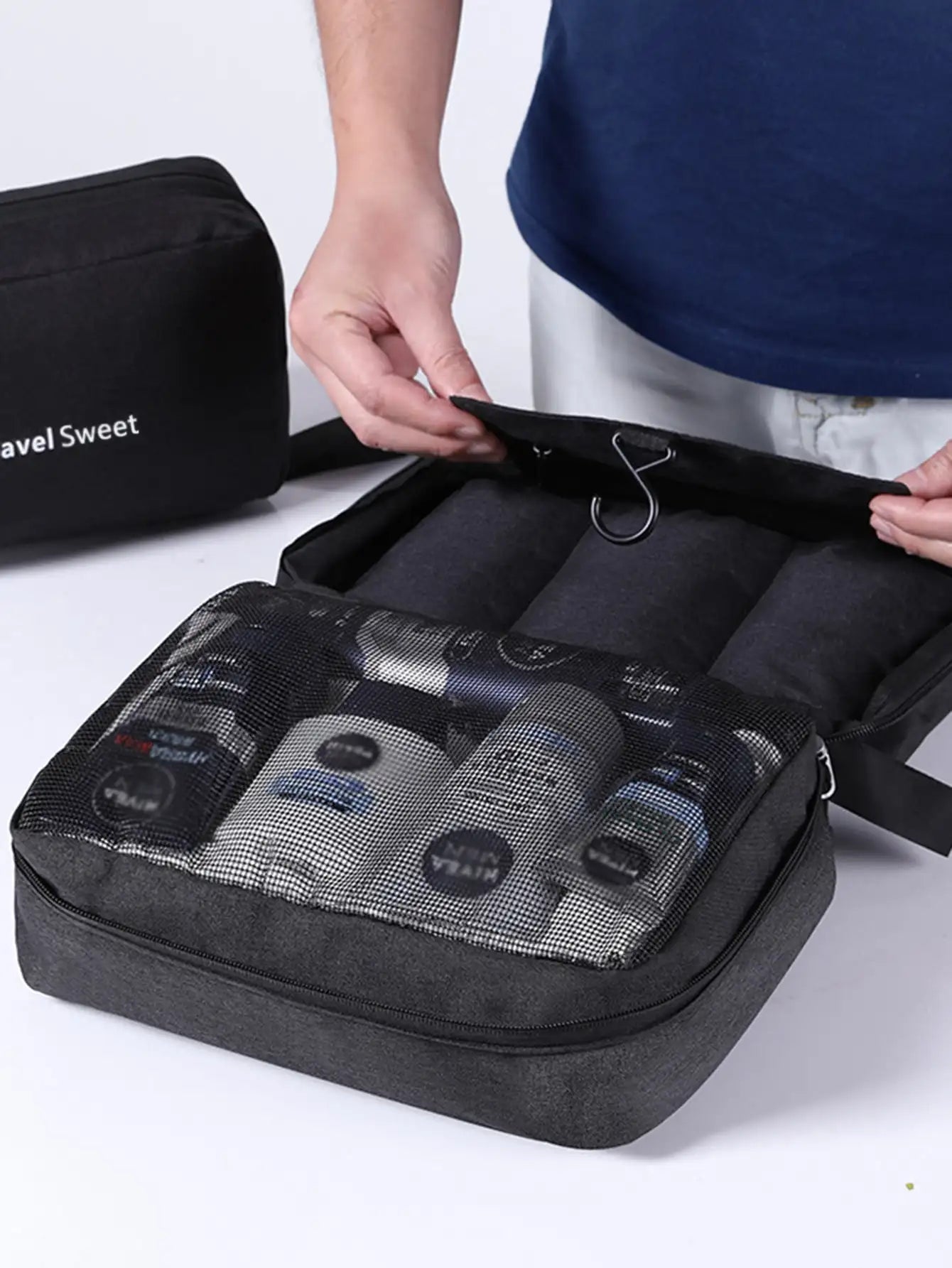DryNexa™ TravelCube Foldable Toiletry Bag with Wet-Dry Separation