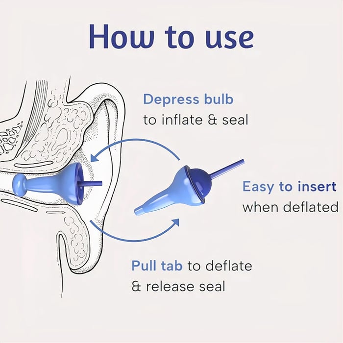 AirQuiet™ Inflatable Earplugs for Noise and Water Protection