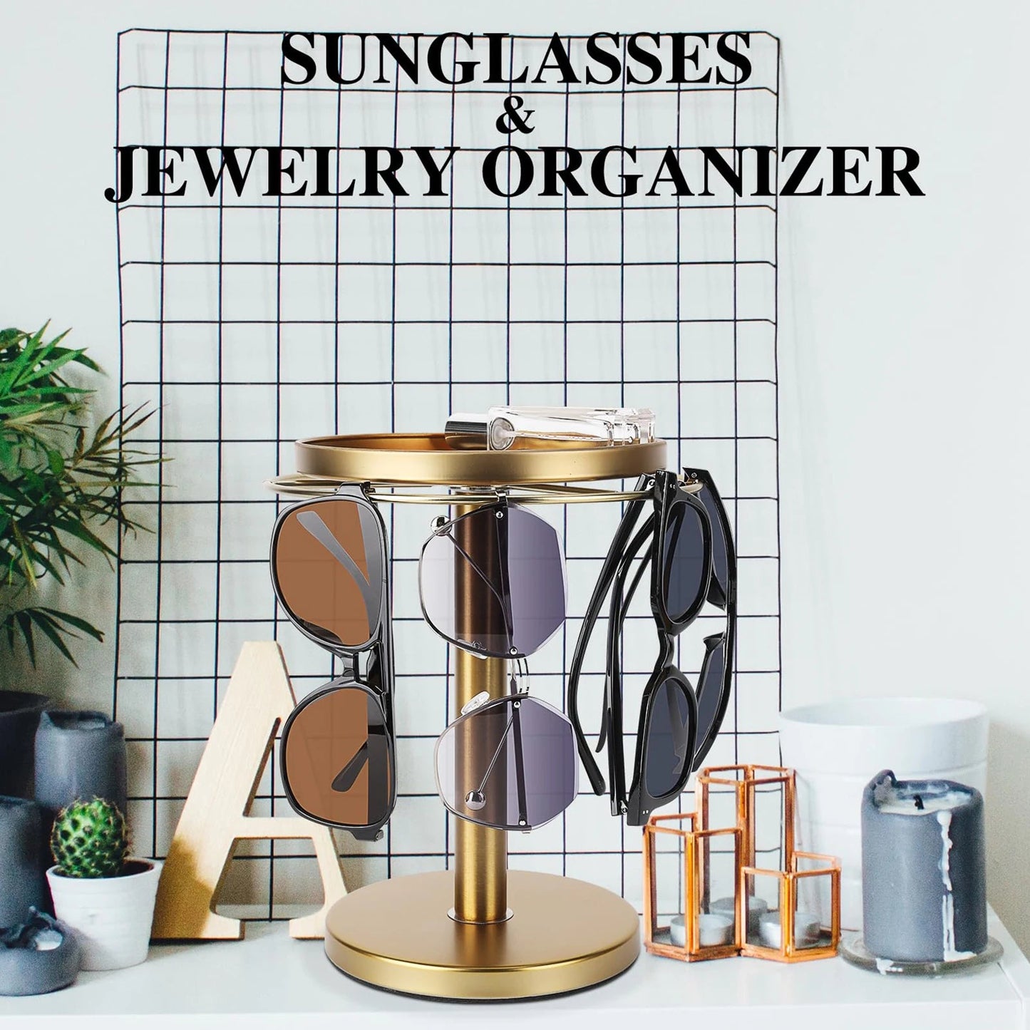 Rotating Sunglasses Organizer Stand