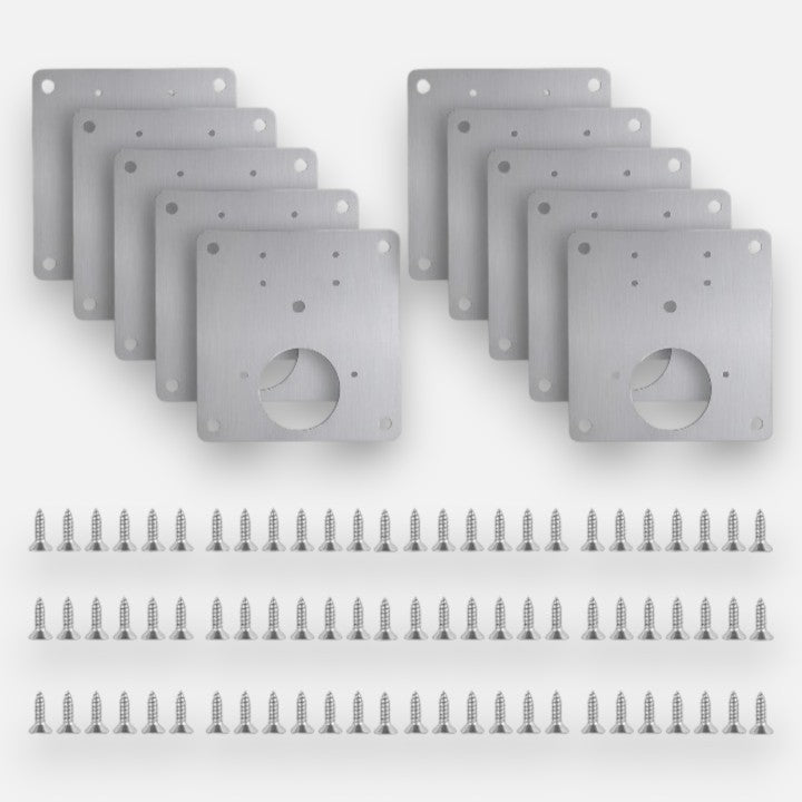 FixStrong™ - Stainless Steel Furniture Hinge Mounting Plates (10 pcs)