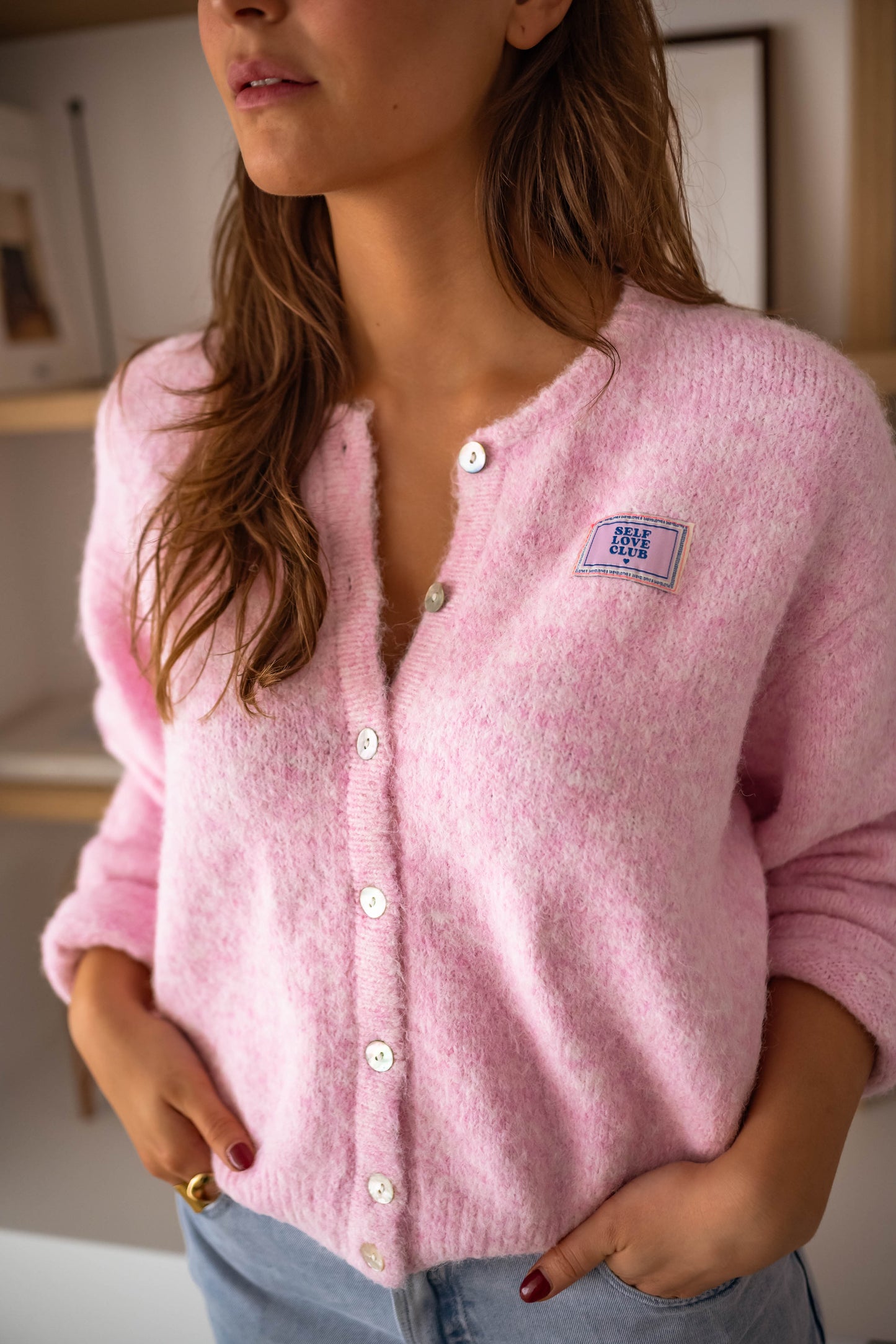 Chic Pink Quilted Cardigan for Layered Looks