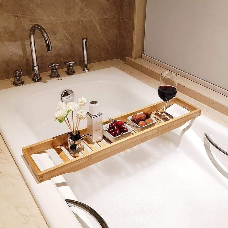 Wooden Bath Caddy Tray for Relaxing Tub Moments