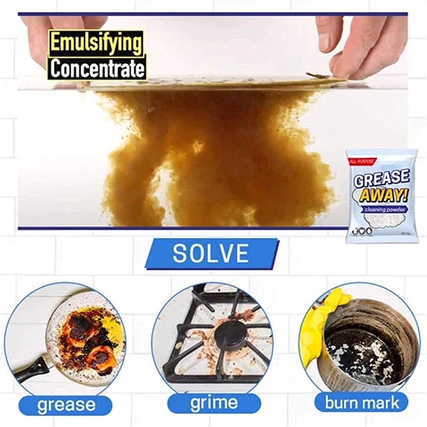 Natural Stain Remover Powder Set for Tough Grease and Dirt