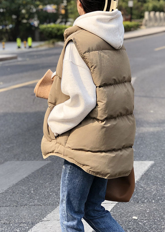 Quilted Sleeveless Vest with Stand Collar for Women