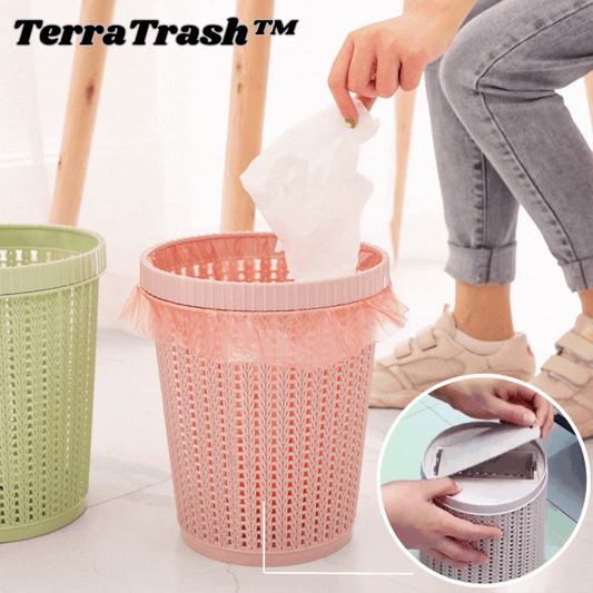 TerraTrash™ - Eco-Friendly Trash Can with Built-In Bag Holder