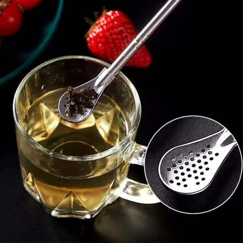 SipSpoon™ - 2-in-1 Drinking Straw and Spoon Combo
