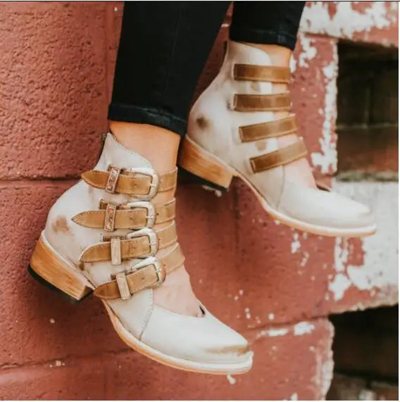 Vintage Buckle Heeled Shoes for Elegant Style