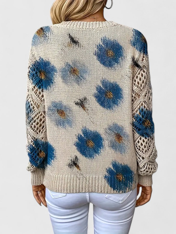 Elegant Floral Print Sweater