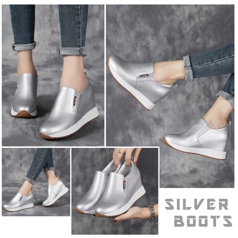 Chic Genuine Leather Ankle Boots with Block Heel
