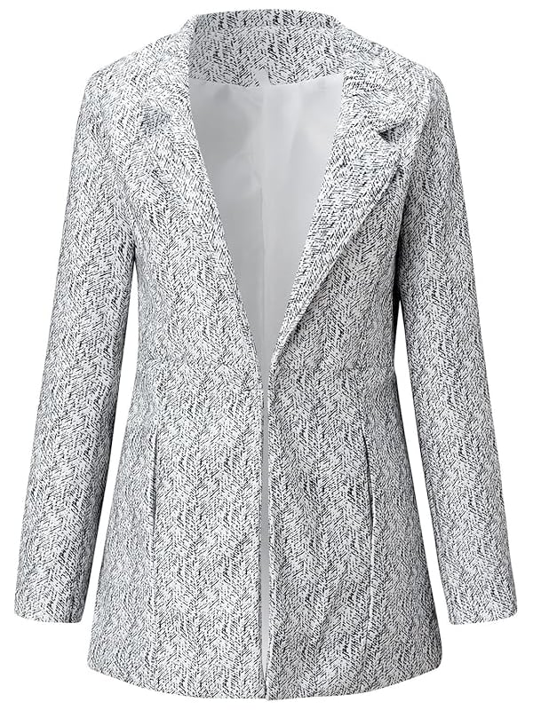 Chic Open Front Long Sleeve Coat with Pockets