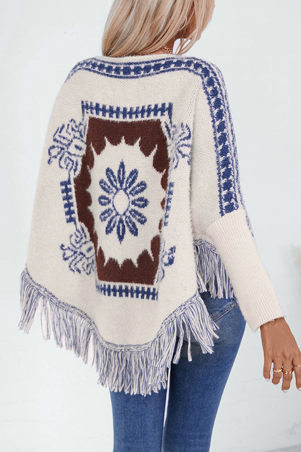 Boho Tassel Hem Knit Sweater