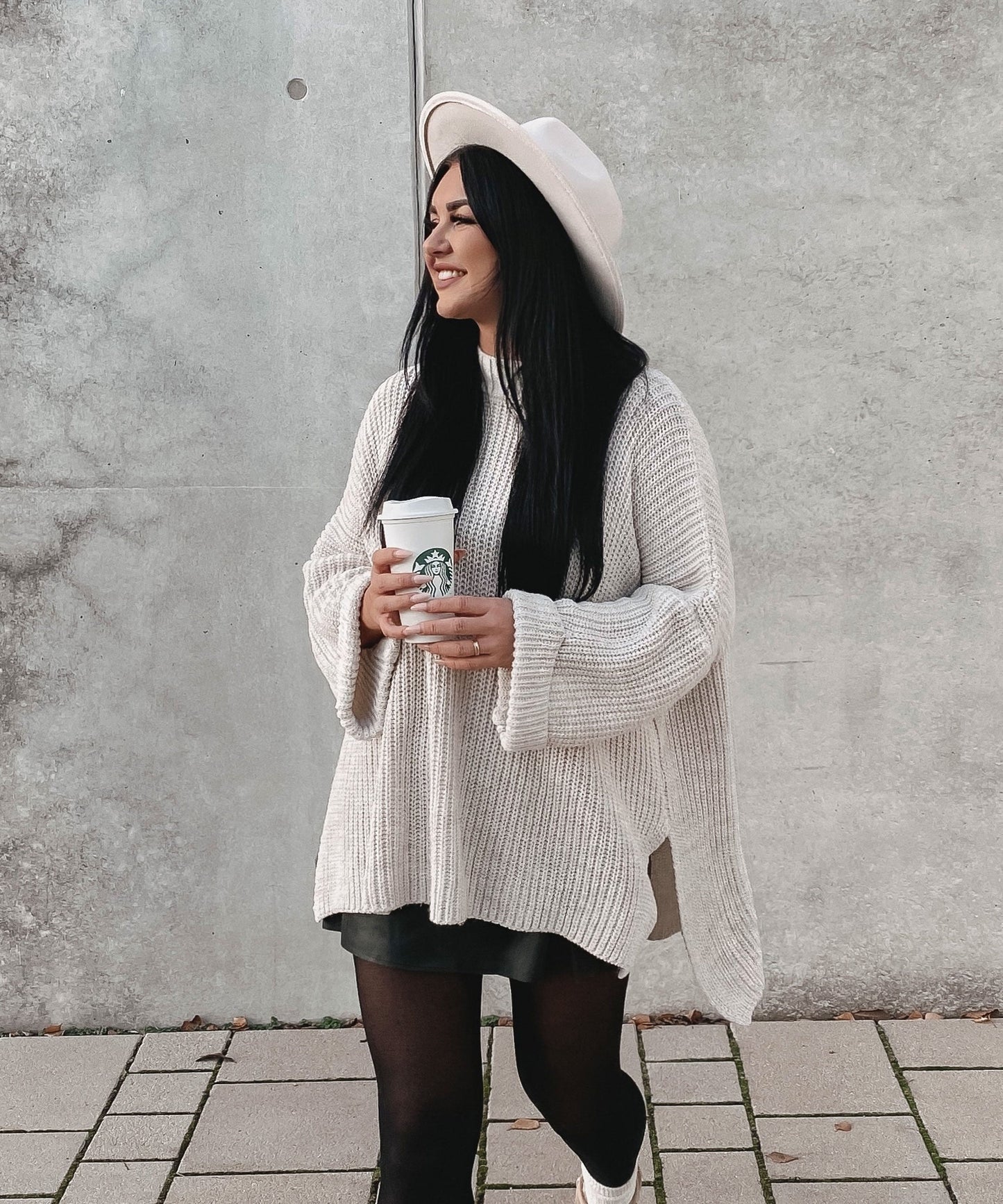 Cozy Oversized Knit Sweater in Soft Beige