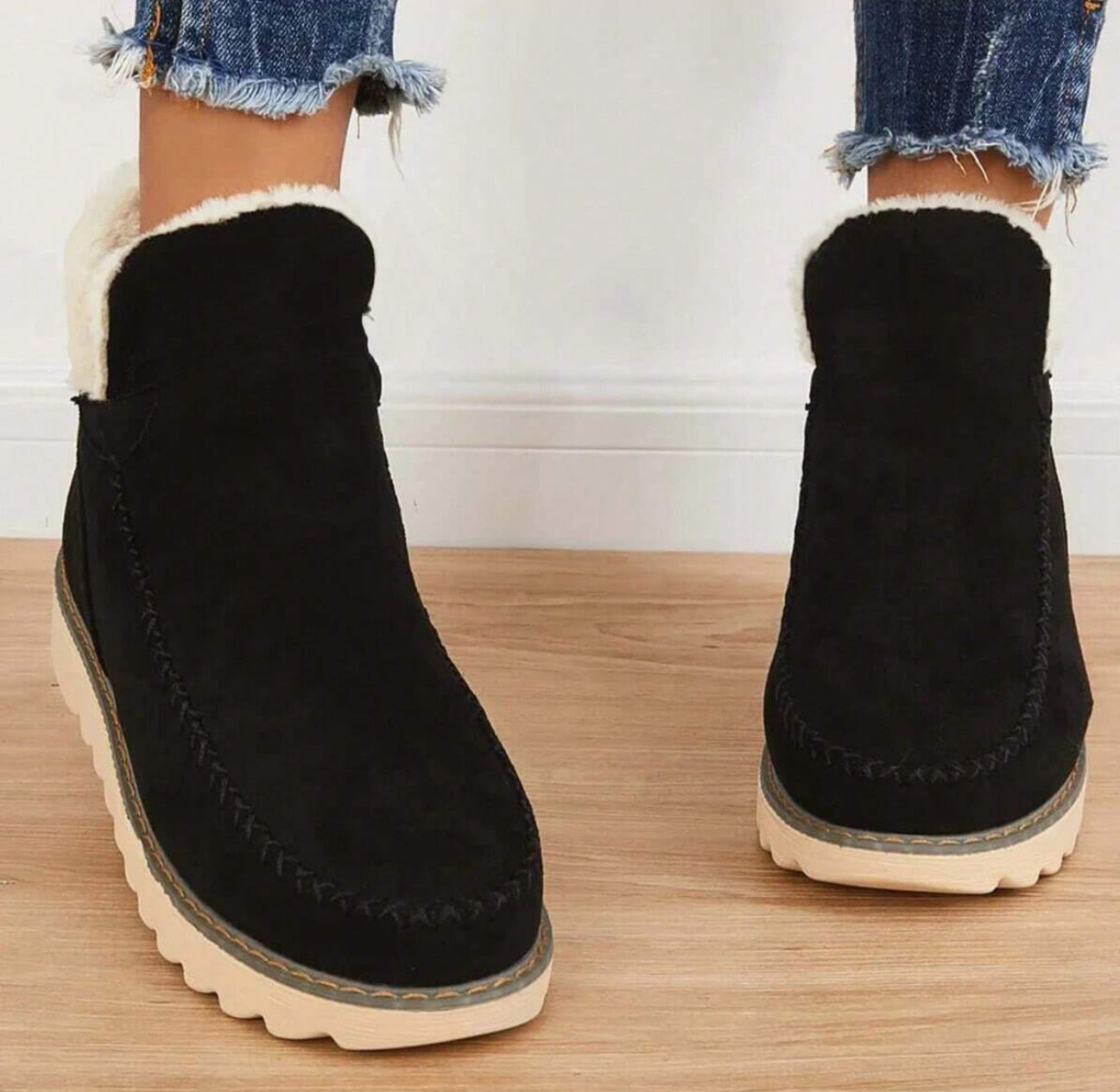 Cozy Knit Winter Ankle Boots