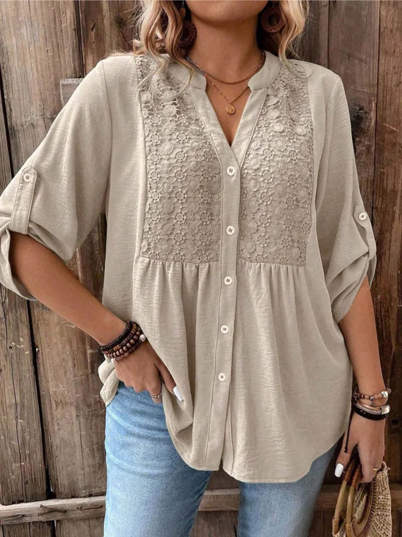 Adara™ - Elegant V-Neck Blouse