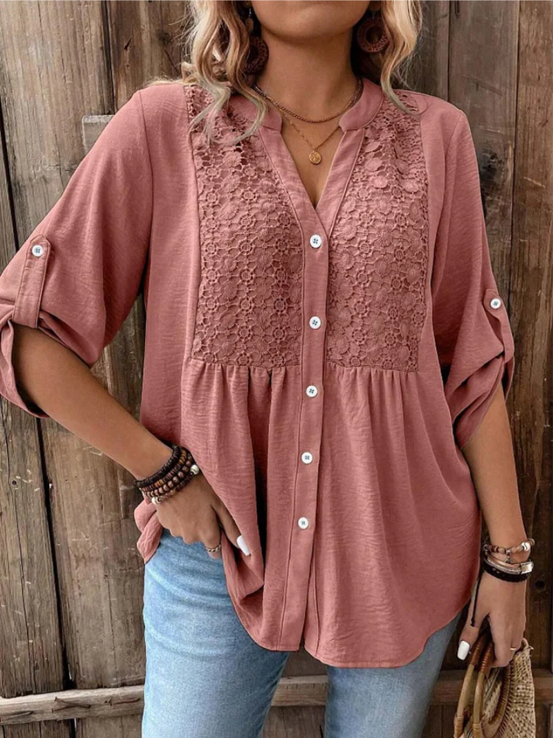 Adara™ - Elegant V-Neck Blouse