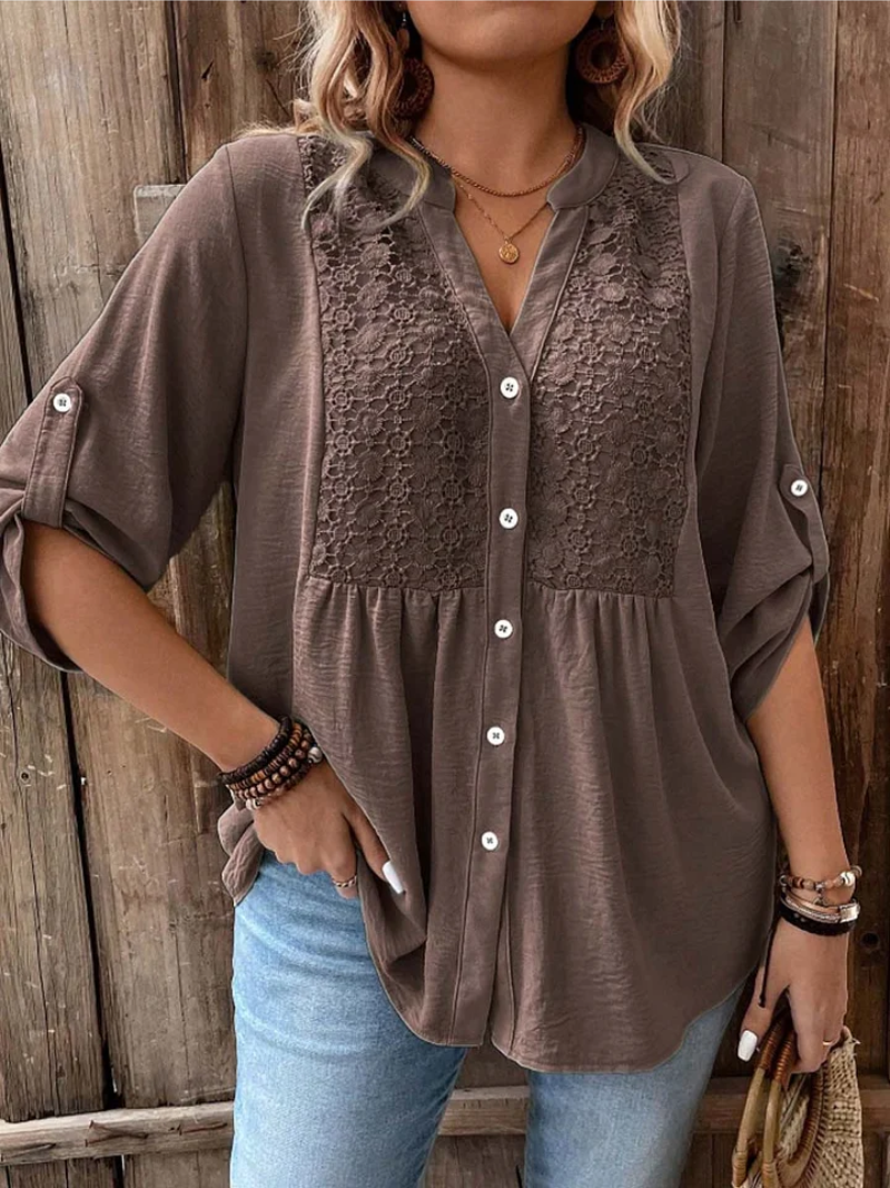 Adara™ - Elegant V-Neck Blouse