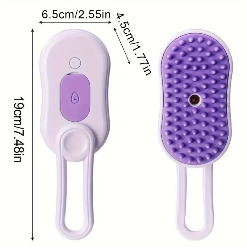 Steam-Infused Pet Grooming Brush for Smooth Fur