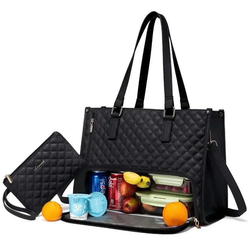 Insulated Laptop Bag with Multiple Compartments for Work and Travel
