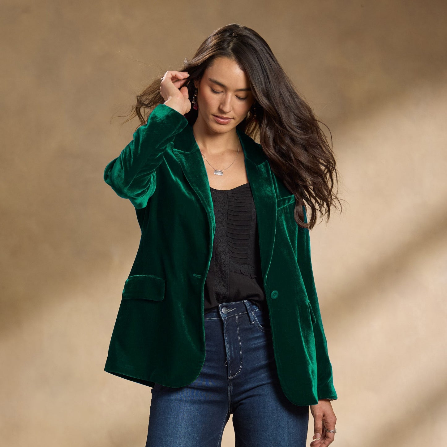 Embroidered Velvet Autumn Jacket