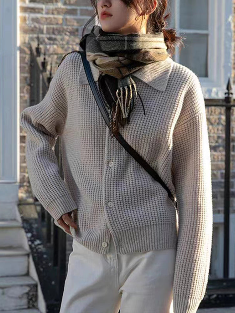 CozyNest™ - Jenna Loose Knit Cardigan Sweater