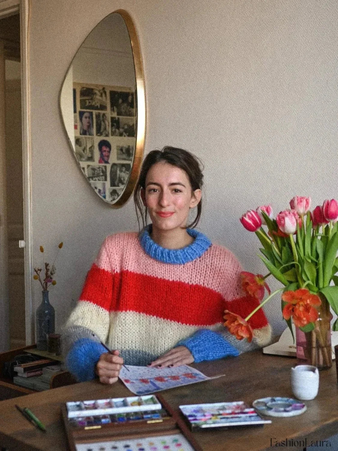 Colorful Striped Knit Pullover Sweater for Casual Chic Looks