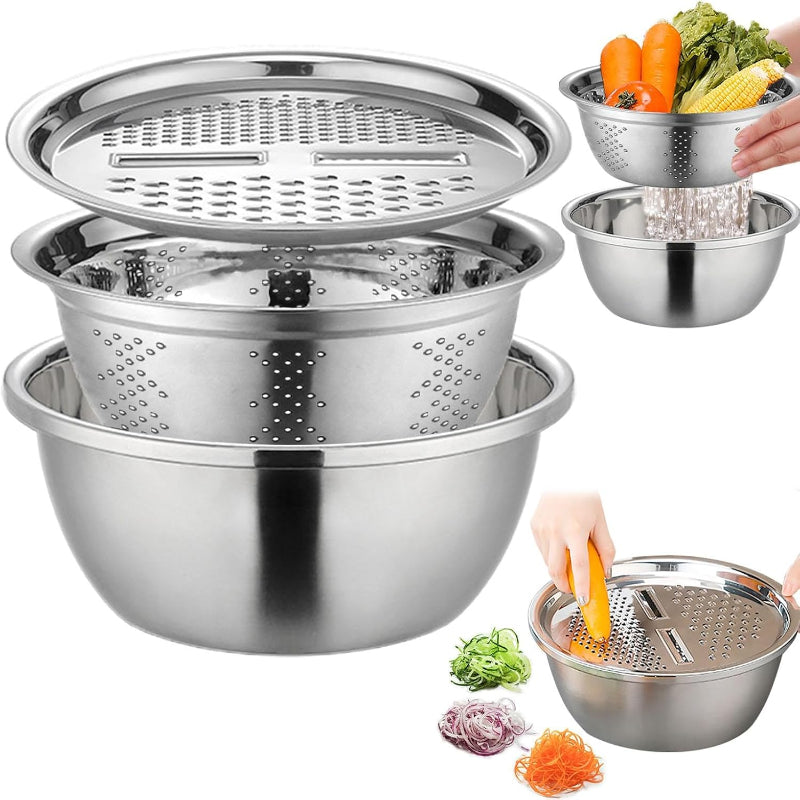FlexiPrep™ - Multi-Function Kitchen Tool for Draining, Grating & Cutting
