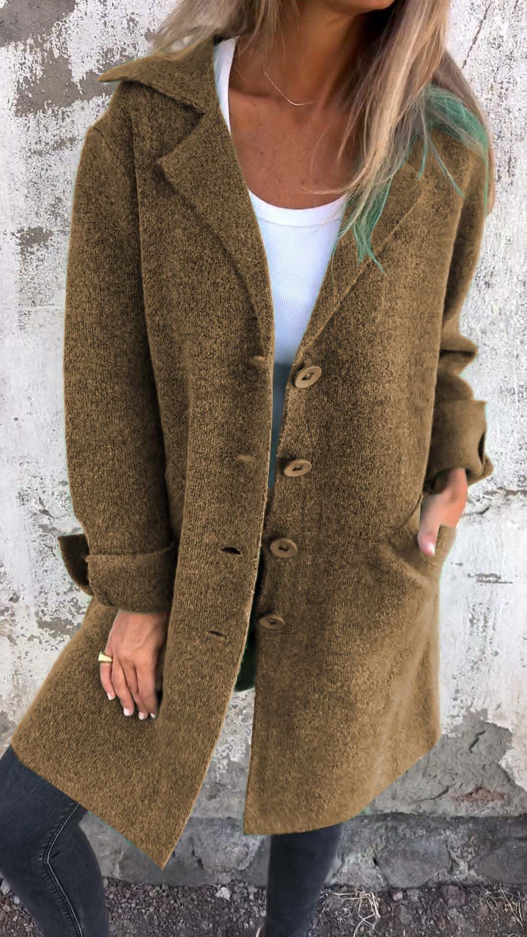 Casual Chic Lapel Cardigan with Pockets