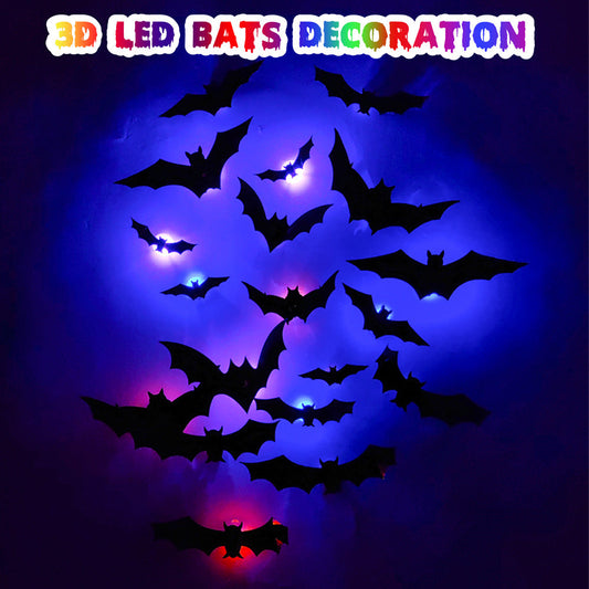Spooky Halloween LED 3D Bat Wall Decor