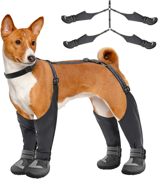 PawGuard™ - Adjustable Dog Suspender Boots for Winter Hiking