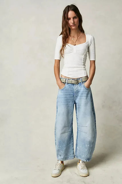 Wide-Cut Casual Winter Jeans for Women