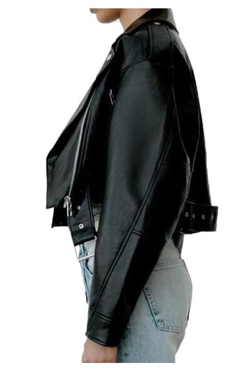 Classic Black Leather Moto Biker Jacket