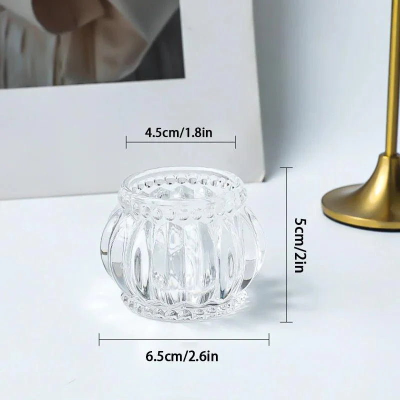 Elegant Wave Textured Glass Candle Holder