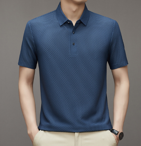 Lightweight Waffle Knit Polo Shirt