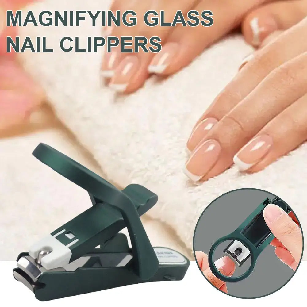 Compact Magnifying Glass Nail Cutter for Precision Grooming