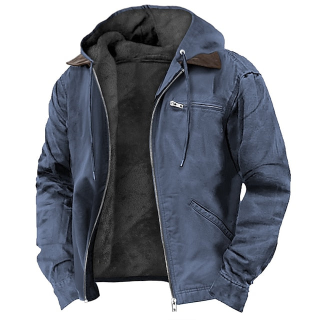 Modern Men's Hooded Jacket with Drawstring Details